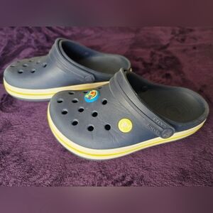 CROCS Kids Size Blue with Yellow Accents